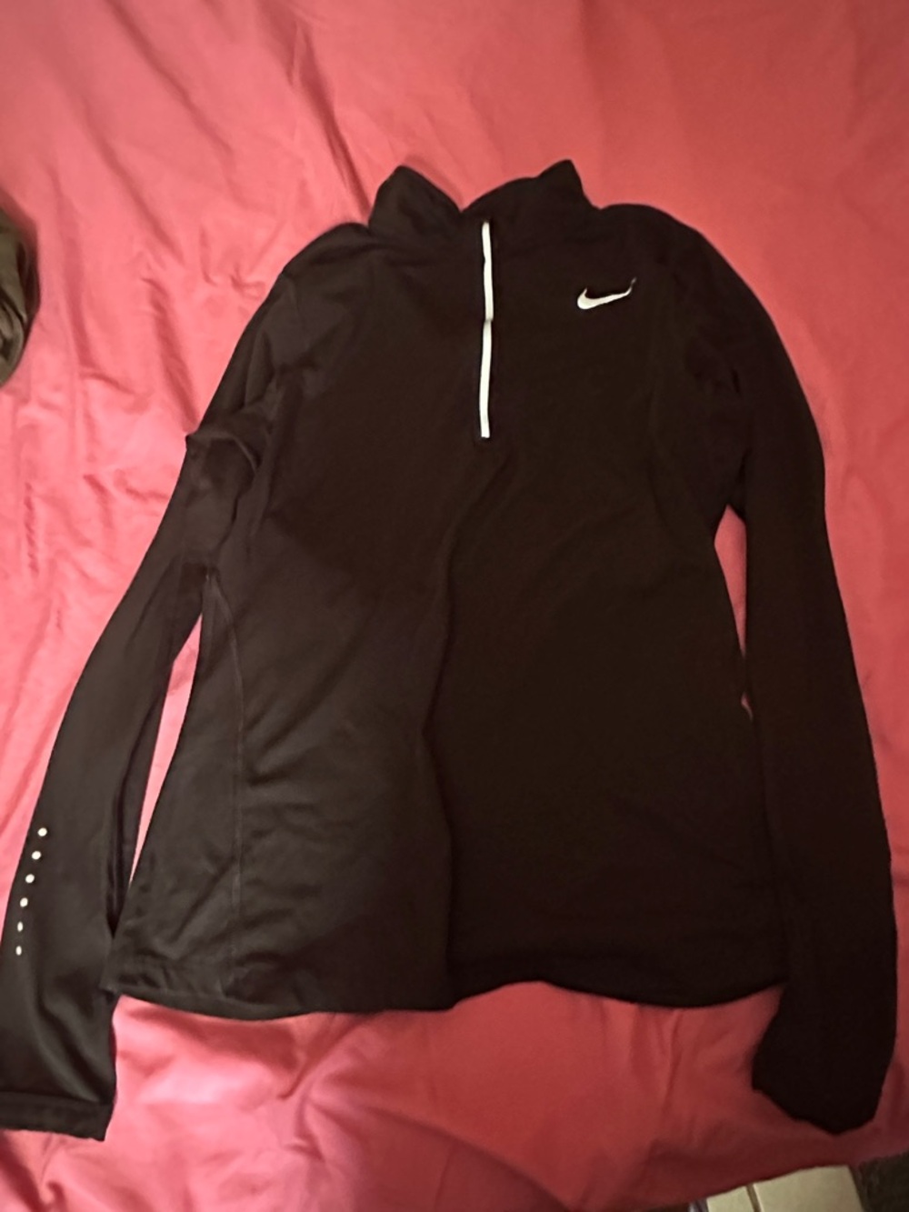 Nike Black Women's Half-Zip Athletic Pullover with White Swoosh
